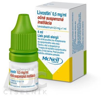 Livostin 0,5 mg/ ml očné kvapky 4ml