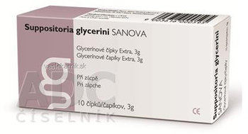 SUPPOSITORIA GLYCERINI SANOVA Extra 3g glycerínové čípky 10ks