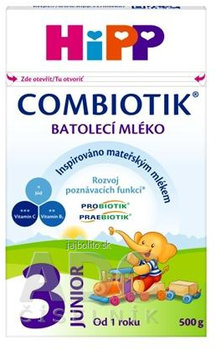 HiPP 3 JUNIOR Combiotik, mliečna batoľacia výživa (od 1 roku ), 500 g